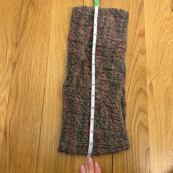 Handmade knitted infinity scarf neck gator pink green brown - Picture 9 of 11